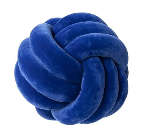 MZSKLW Cuscino con nodo, cuscino a sfera con nodo, cuscino corto in peluche a forma di nodo, cuscino decorativo per la casa, per divano, letto, soggiorno, cuscino per pavimento (nodo klein blu, 28 cm)
