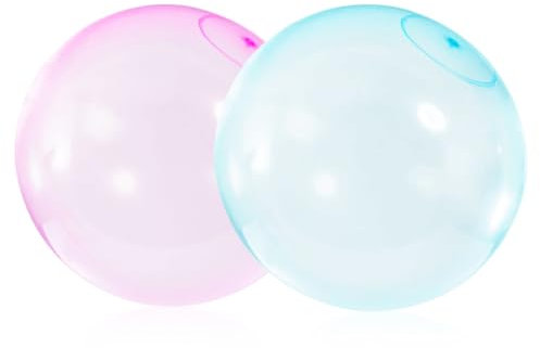 LKNBIF 2 Globos Inflables de TPR con Burbujas Resistentes al Desgarro, Bola Firme Elástica Hasta 100 cm, para Jugar al Aire Libre e ideal para niños y niñas