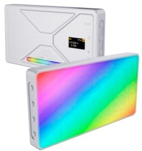 Andoer RGB LED-videolampa, kameraljus, 2500 K–9900 K, dimbar, 24 sceneffekter, videokonferen med kall skohållare för DSLR-kamera, inbyggt batteri