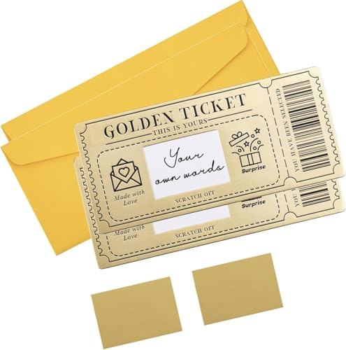 Kinoco Carte à Gratter en Or Deluxe - Lot de 2 | Cadeau Personnalisé Anniversaire, Mariage, Grossesse, Retraite | Emballage Doré Luxueux - Idée Unique pour Femme et Homme