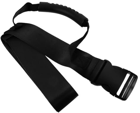 Ipetboom Black Nylon Object Moving Strap with Plastic Handles, Easy to Transport and Securely Bind Belongings, Suitable for Lifting and Moving Heavy Appliances