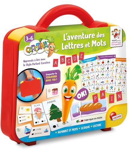 Lisciani - Carotina - Encyclopédie des Animaux Valisette - Dès 3 Ans | Stylo Parlant & Lumineux - Quiz Interactifs sur les Animaux - Activités Didactiques Guidées - Logique, Autonomie, Imagination