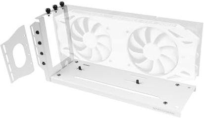Mars Gaming MCA-GCV, Universellt Vertikalt GPU Stativ, Halkfri Magnetisk Bas, Kompatibel med Modeller upp till 3 Slots, Mångsidig GPU Installation 2x PCI Fästen, Vit