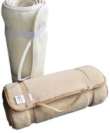 Sportmatta, halkfri, yogamatta, gymnastikmatta, dörrmatta, sängmatta, 100 % ull (vit, 75 x 180 cm)