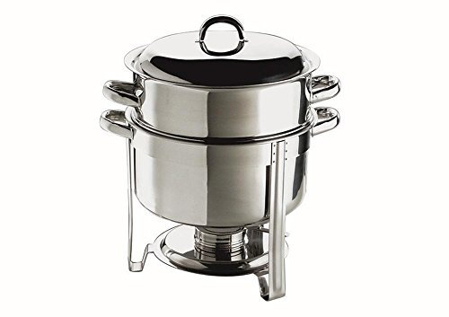 Aps 11678 - Olla para sopa con hornillo calentador redonda ø 33 cm alto 35 cm acero inox (h.nr.)