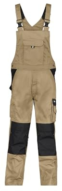 DASSY® Versailles Zweifarbige Arbeitslatzhose mit Kniepolstertaschen - Größe 62 - KHAKI/SCHWARZ
