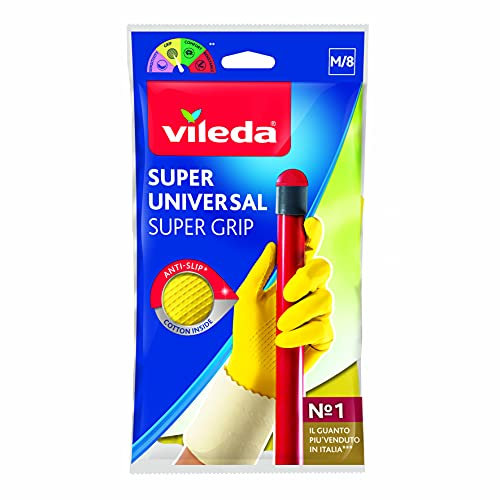 Vileda Der Griffige Haushaltshandschuh für griffischeres Arbeiten, Größe M, 1 Paar