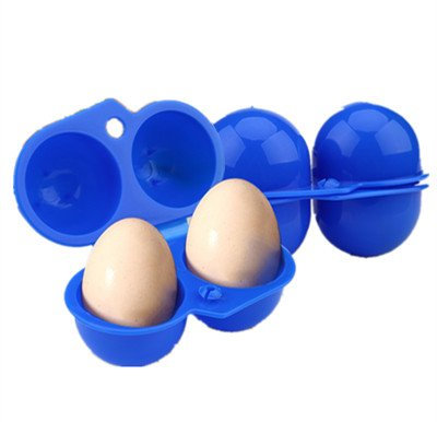 Boîte Porte-oeuf Boîtier Support à Oeufs Pliante Portable pour Pique-nique Camping en Plein Air - Ensemble de 2pcs ( 2 Cases Chaque Pièce ) ( Couleur : Bleu )