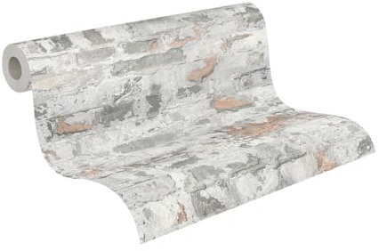 A.S. Création Livingwalls Vliestapete Metropolitan Stories Tapete in Vintage Backstein Optik 10,05 m x 0,53 m grau schwarz weiß Made in Germany 369292 36929-2