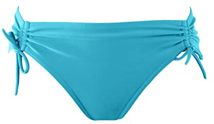 Janine Robin - Bas de Maillot de Bain Culotte Ajustable Darling - Bleu Turquoise - Marque Française - Haute Qualité
