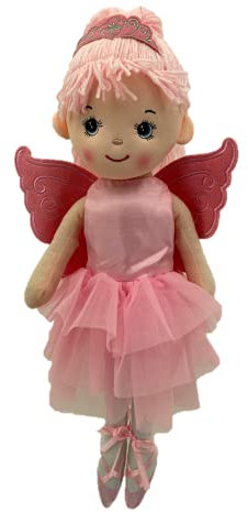 Sweety Toys 13289 Stoffpuppe Ballerina Fee Plüschtier Prinzessin 50 cm rosa mit Krone
