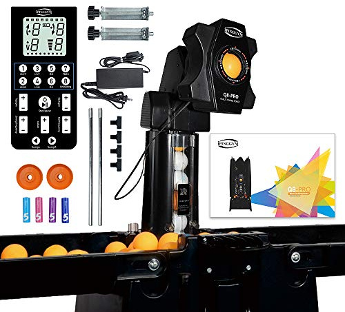 Table Tennis Robot with Capture Net, ZXMOTO Automatic Ping Pong Robot Machine for Practice Training,SO-Q8 PRO Upgrade Table Tennis Ball Robot Machine