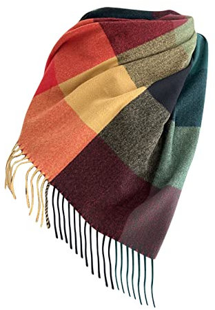 Schal Damen Winter Kariert Groß Kuschelig Elegant Schlupfschal Deckel Herbst Winter Winterschal Lang XXL Warm Karo Plaid Kariert Deckenschal Halstuch Damenschal Poncho