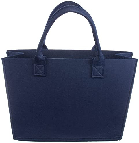 Brandsseller Filz Tasche ca. 36 x 15 x 25 cm Einkaufstasche Shoppingbag Freizeittasche Handtasche Shopper Navy