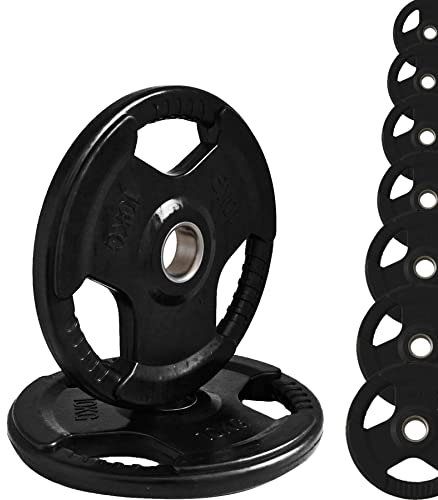 G5 HT SPORT Unisex – Erwachsene Ø 50 mm Gusseisen gummierte Olympia-Scheiben Loch Ø50 mm, (2 x 2,5 kg) schwarz, DA 1.25 KG A 25 KG