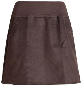 Vishes Damen-Cordrock mit breitem Bund & Taschen in Braun | Größe XL (42) | Handgefertigt aus 100% Baumwolle | Für warme & kalte Monate | Nachhaltige Alternative Bekleidung