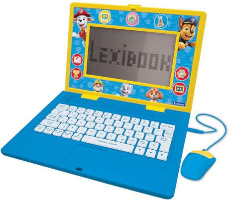 Lexibook, Paw Patrol Age 4+, Bilingual and Educational Laptop French/English, Toy for Children, 170 Activities to Learn, Play Games and Music, Large Screen, Blue/yellow, JC599PAi1