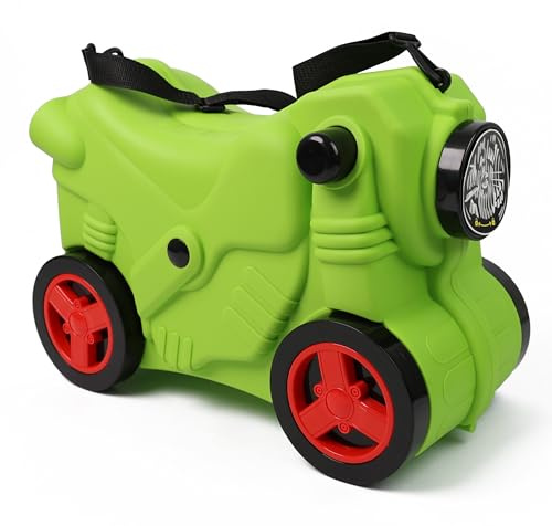 DIVCHI Kids Suitcase With Wheels Ride On, Carry On, Sit On Hand Luggage | Cabin Trolley | Children Suitcase | Travel Bags | Boys & Girls Gift (Green)