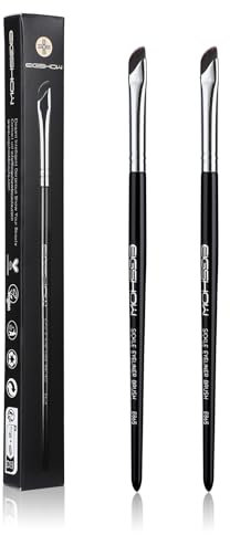 EIGSHOW Eyeliner Pinsel Set, Schräger Eyeliner Pinsels, Feiner Abgewinkelter Eyeliner-Pinsels, Ultra Dünner Gebogener Makeup Pinsel Set für Augenbrauen Liner, 2 Stück (E865)