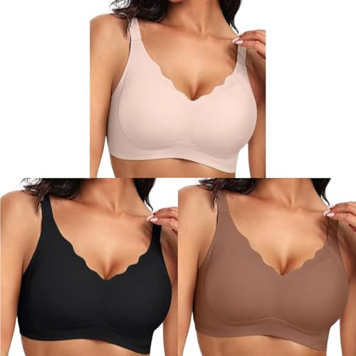 Jelly Bra Sports Bras Women 3 Pack 2 Pack Non Wired Support Full Coverage Wireless Push Up Soft Everyday Seamless Bras Comfort Jelly Bra Sports Lightweight Quick Dry Stretch Tops Underwear