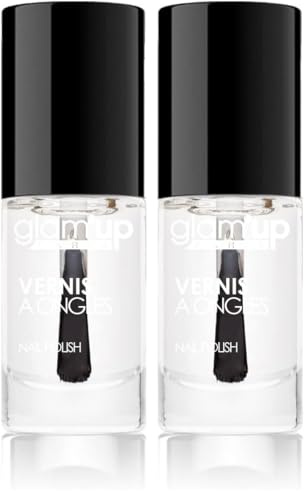 Glam'Up Paris - Vernis à Ongles - Ultra Brillance - Longue Tenue - Séchage Rapide - N°100 - Transparent Clair (Lot de 2)