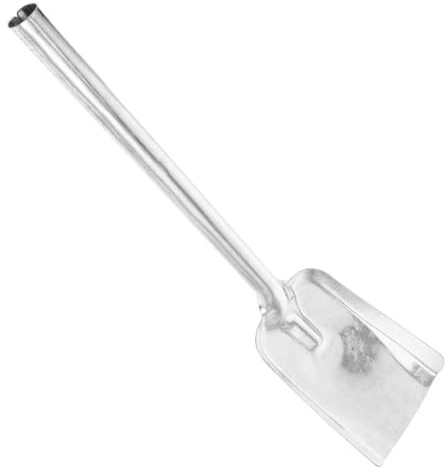 ROMISBABA Pala per Carbone in Ferro Spesso con Manico lungo Ergonomico, Paletta per Cenere Multifunzione per Riscaldamento a Carbone e Caminetti, Attrezzo per Pulizia Fuoco in Giardino