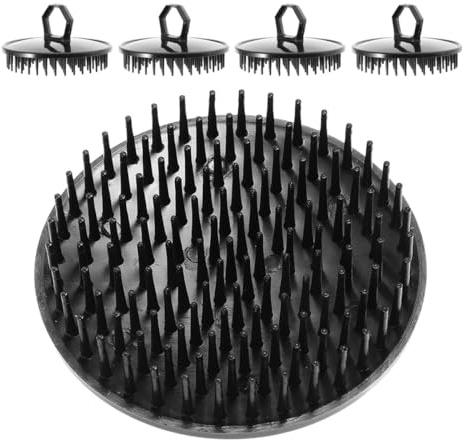 Artibetter Cepillo Exfoliante Anticaspa para Cuero Cabelludo, Set 5 Piezas, Masajeador Portátil de Plástico, Cepillo de Champú Compacto para Ducha y Viaje