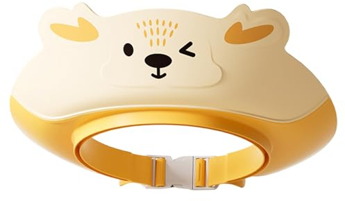 Gorro Para Lavar El Cabello Para Niños: Gorro De Enjuague Con Champú Ajustable De Dibujos Animados, Visera De Baño Con Diseño De Cubierta Para Las Orejas, Casco Para Prevención De Salpicaduras