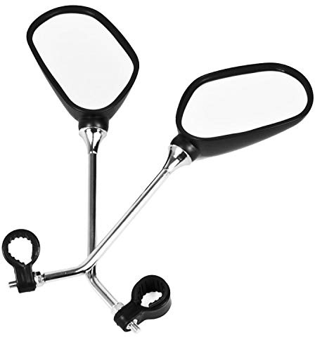 TekBox Pair of Oval Bicycle Bike Mirrors with Reflectors/For Mountain Bike and Mobility Scooter Handlebars