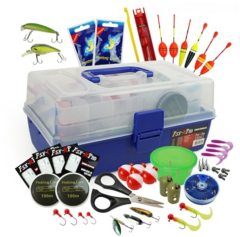 Eurocatch Valigetta da pesca completa - 200 pezzi - Set da pesca completo e versatile - Tacklebox