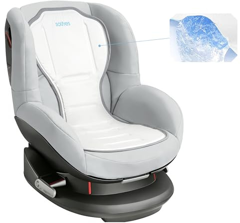 Solfres Hydro Gel Car Seat Cooler Mat for Baby. No Refrigeration Needed. Carseat and Stroller Cooling Pad Cushion Liner with Breathable 3D Mesh Anti-Slip Back. for Kids Toddlers 12-48 Months