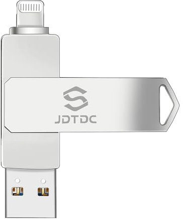 Genuine Apple MFi Certified 128GB iPhone Photo Stick - Real Capacity - encrypted Auto Backup Flash Drive for iPhone iPad Photos Videos Contacts Thumb Drive for iPhone-External-Storage iPad-USB-Memory