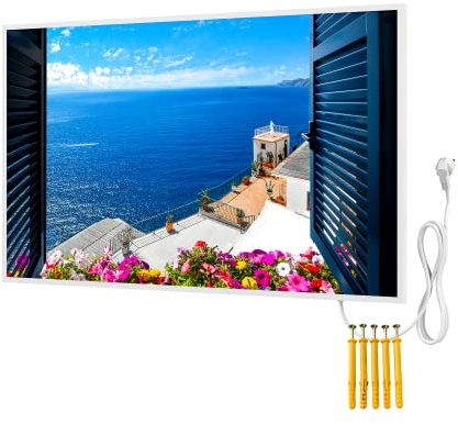 BR Bringer Bild Infrarotheizung mit Rahmen 800 Watt - Bildheizung mit UV Druck - 100x60x1,8cm - Sorrento, Italien