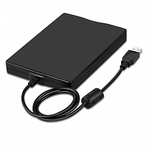 BODYA Lecteur de disquette externe portable USB 2.0 de 3,5 - 1,44 Mo - Pour PC et ordinateur portable - Noir