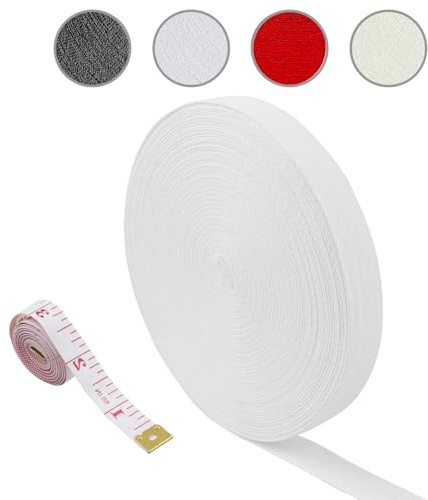 50 Meters Cotton Tape Bias Binding Tape, Width 25MM Twill Webbing Ribbon Herringbone Roll Tapes for Sewing Dressmaking Alterations Craft