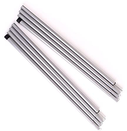 INOOMP Tiges de Support de Tente en Fer Argenté Faciles à Fixer Sol 2m Lot de 2 4 Segments, Gain de Place pour Camping et Activités de Plein Air