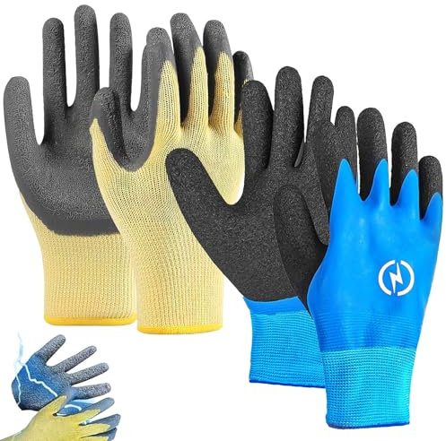 Cinsersr 2 Paar Elektriker Handschuhe Sicherheitshandschuhe Schutzhandschuhe Schweißhandschuhe Isolierhandschuhe 400 V Spannungsbeständigkeit Wasserdichter Gummi und Anti-Stromschlag