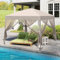 KioGro Pavillon 3x3 Wasserdicht Stabil Winterfest, Pop Up Faltpavillon mit 4 Moskitonetz, Höhenverstellbar Gartenpavillon UV Schutz 50+, Patio Gazebo, Beige