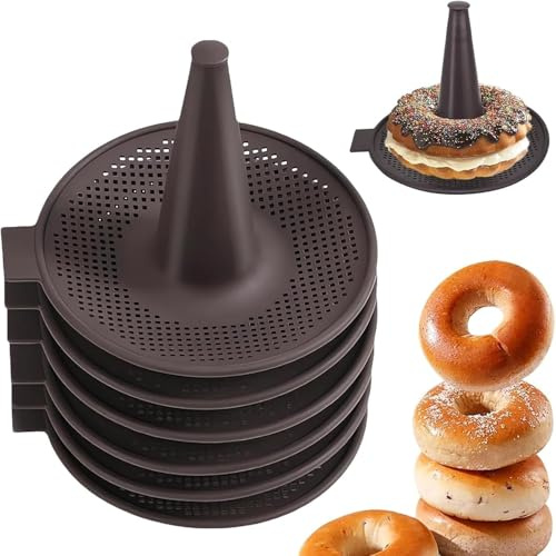 Myyaowl 6pcs Donut Pan For Baking, Brown Bagel Molds, Pastry Molds For Baking Bagel, Doughnut, Cakes - Send Goods From Local Warehous