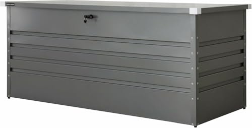 Olsen & Smith Metal Outdoor Garden Storage Box - Weather Resistant Heavy Duty Garden Box with Built In Lock - Massive Capacity Storage Chest for Tools Cushions Toys & More (1000L)