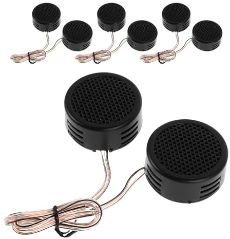 SHINEOFI 4 Paires de Tweeters à Dôme pour Voiture Klaxons pour Autoradio Haute Fréquence Petits Haut-Parleurs Audio Compatibles Amélioration Sonore pour Système Stéréo Automobile