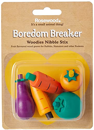 Rosewood Boredom Breaker Woodies Nibble Stix, Pack of 5, Rabbit Toys & Small Animal Toys