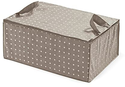 Compactor RAN4566_Brown Aufbewahrungstasche für Bettdecken, Rivoli-Serie, Braun/Weiß, Polypropylen und EVA, 50 x 70 x 30 cm