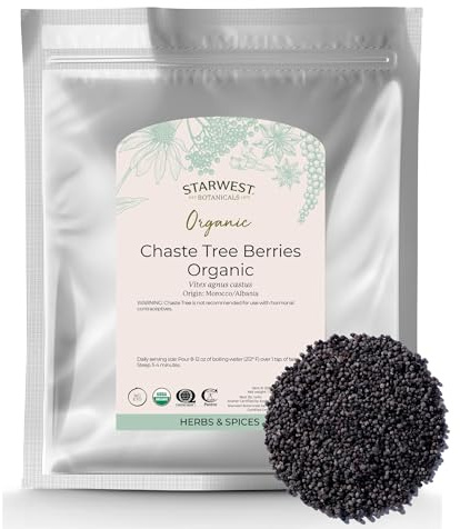 Starwest Botanicals Organic Chaste Tree Berries Whole, 1 Lb