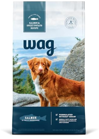 Amazon Brand - Wag Dry Dog Food Salmon & Sweet Potato, Grain Free 24 lb Bag