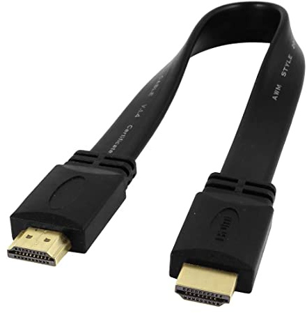 CABLEPELADO Cavo HDMI 4K Piatto Alta Velocità 2.0, Ultra HD 2160p (60Hz), Contatti Oro, Compatibile PC, PS5, Smart TV, Nero, 30 cm