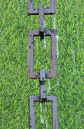 KAM Home Aluminium Artware Rechteck mit quadratischer Regenkette mit Montageset (Braun, 8,5)