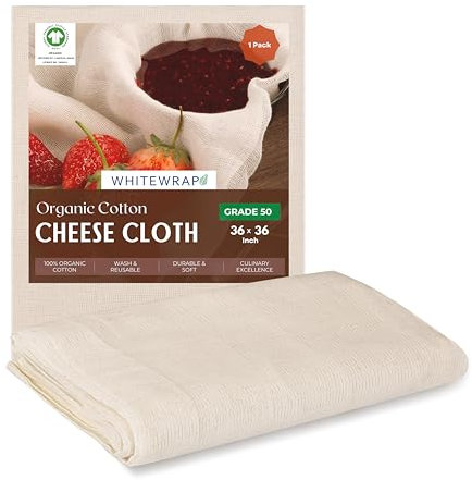 Cheesecloth | Nut Milk Bag, Reusable Straining | 100% Unbleached Cotton Butter Muslin cloth for Cooking, Yogurt, Juicing| Cheese Cloth for Crafts (Grade 50 Pack of 1)