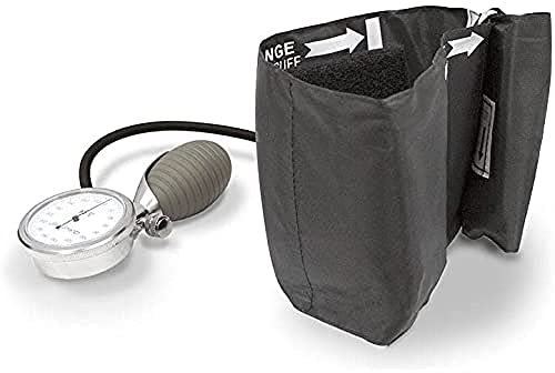 QUIRUMED Handflächen-Aneroid-Blutdruckmessgerät, Chromoberflächen, Hand-Blutdruckmessgerät, Blutdruckmessgerät, leicht, einfach zu bedienen, verstellbare Manschette