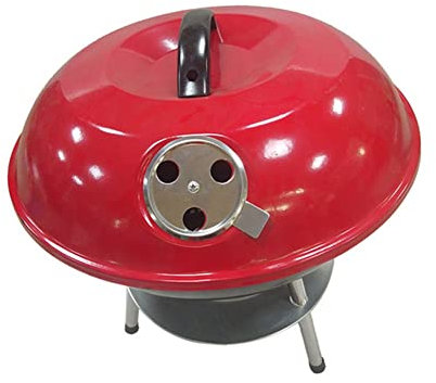 BLUNOA 14 Zoll Tragbarer BBQ-Grill Holzkohle-Grillwagen Transportierbarer Grill Mit Deckel Und Rädern Grillen Kochen Für Camping Und Reisen Für 4-6 Personen